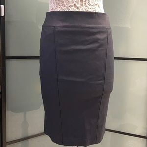 Elie Tahari Leather Pencil Skirt (Navy)